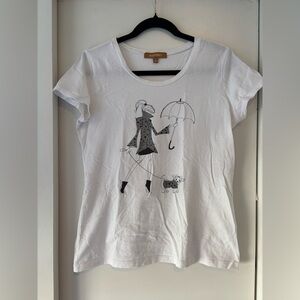 Ellen Tracy White Graphic Tee